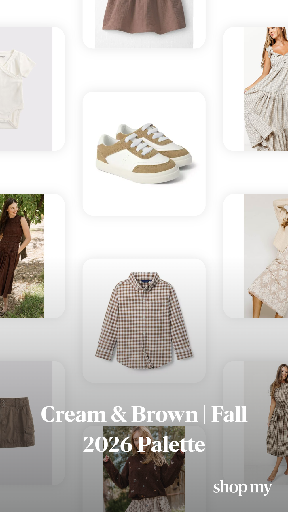 Family cream and brown outfits for fall photos